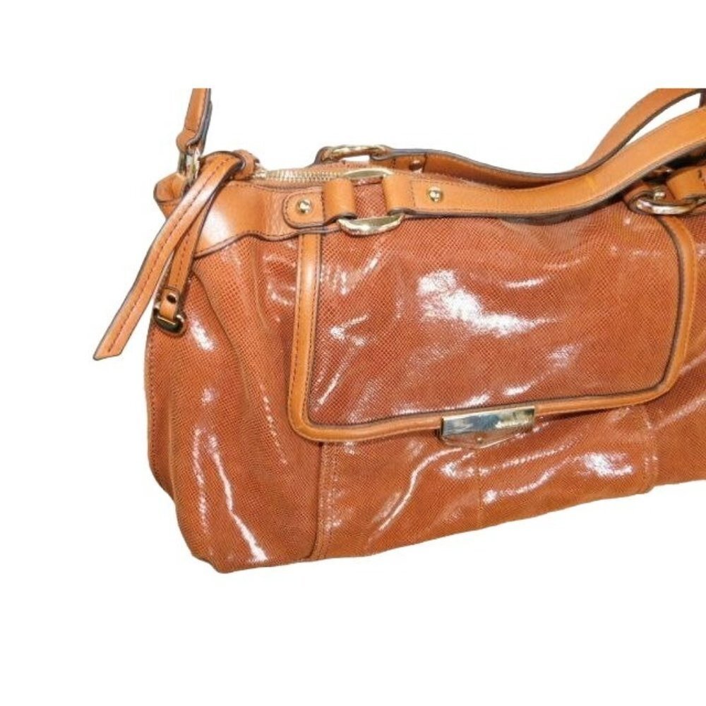 B. Makowsky Glossy Tan Shoulder Bag - Picture 3 of 5